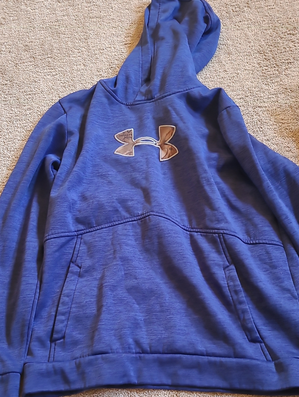 Under Armour Boys Royal Blue Hooded Sweatshirt with Logo